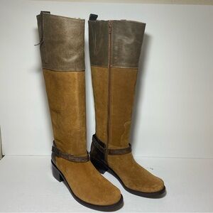 New Matisse Nola Knee High Cognac Suede & Leather Riding Boots 7.5 M